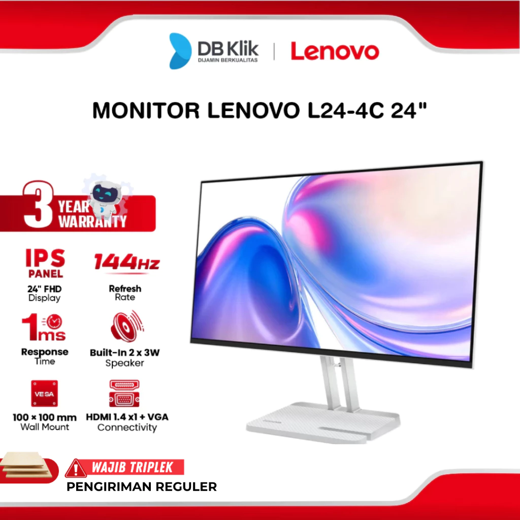 Lenovo L24-4C Monitor LED 24" IPS FHD 144Hz 1ms AMD FreeSync