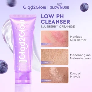 Glad2Glow Blueberry Ceramide Low pH Gel Cleanser facial wash